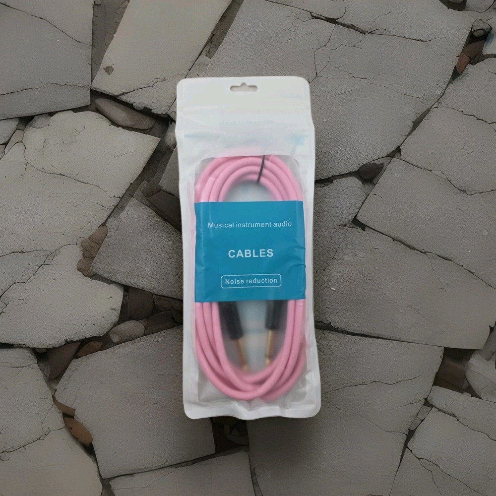 Bass Guitar instrument cable 9' Noise Reduction‎ in pink